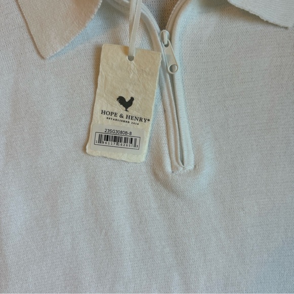 NWT Hope And Henry Girls White Organic Cotton Sweater Dress, Size 8 - Picture 3 of 10